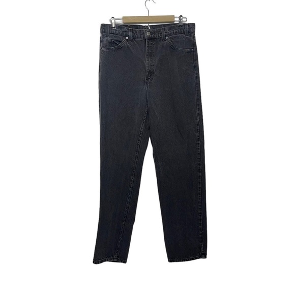 Levi’s 505 Orange Tab Black Relaxed Fit Tapered Leg Jeans Size 36 - Picture 2 of 8